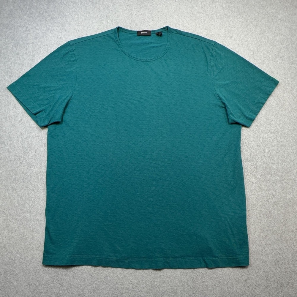 Theory Precise Tee Shirt Mens XXL Green Pima Cotton Neo Slub Lightweight Crew